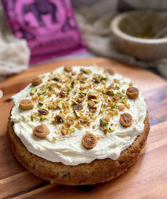Bakarwadi & Pistachio Milk Cake (egg free) by Carriecooksbest